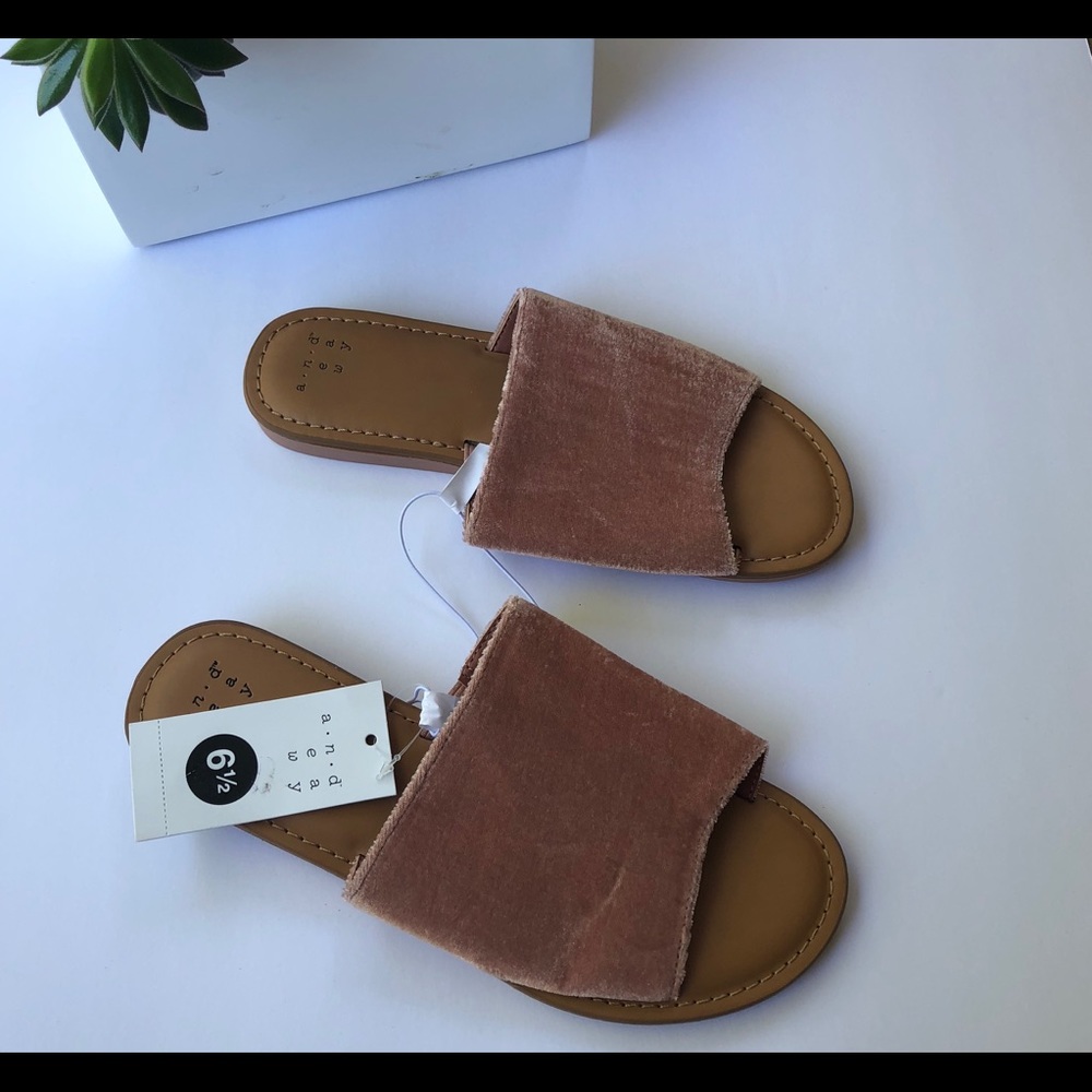 Slide Sandals Velvet A New Day Dorathea pink - Picture 6 of 6
